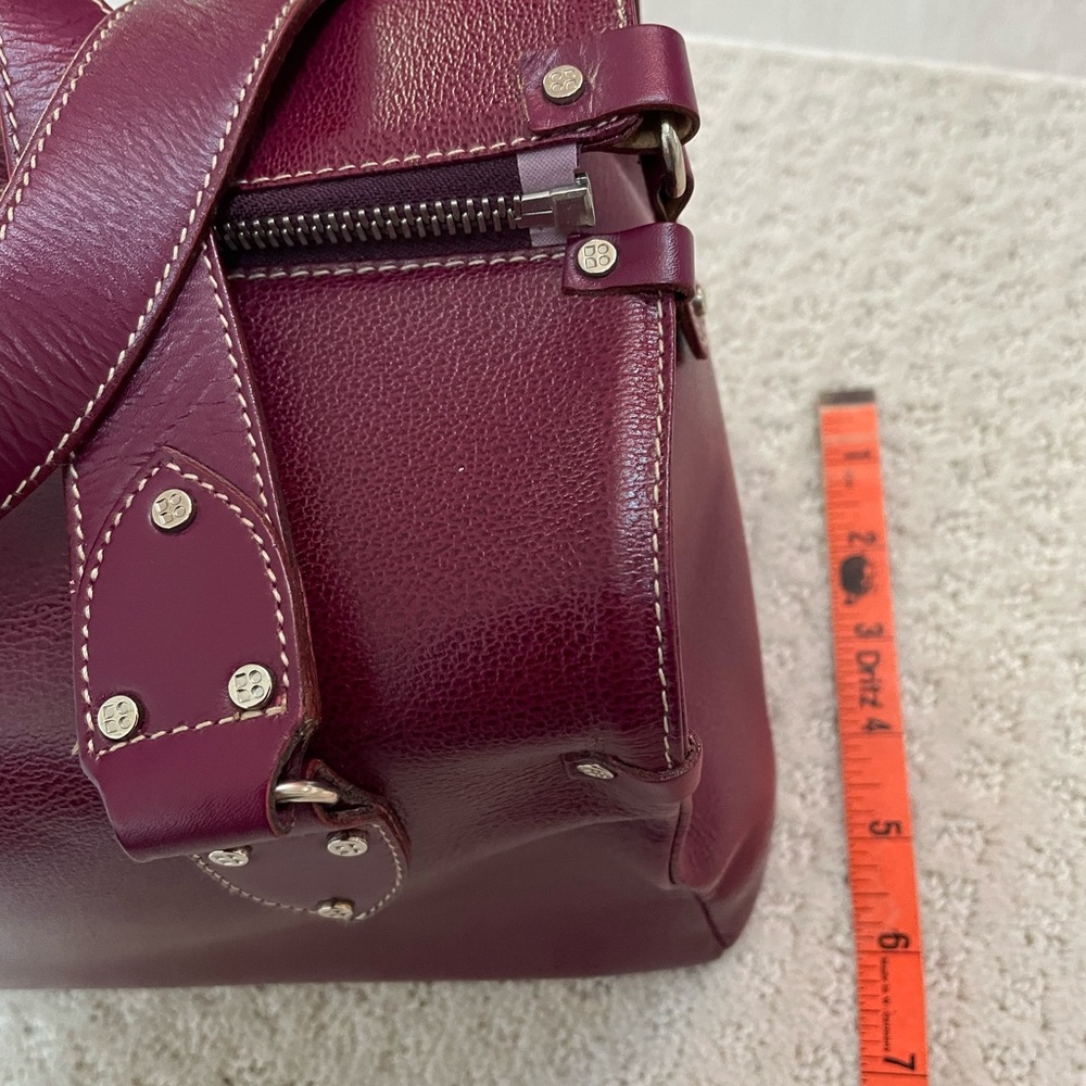 Kate Spade New York Pebble Leather Satchel in Burgundy/red. Vintage vibe - Picture 7 of 15